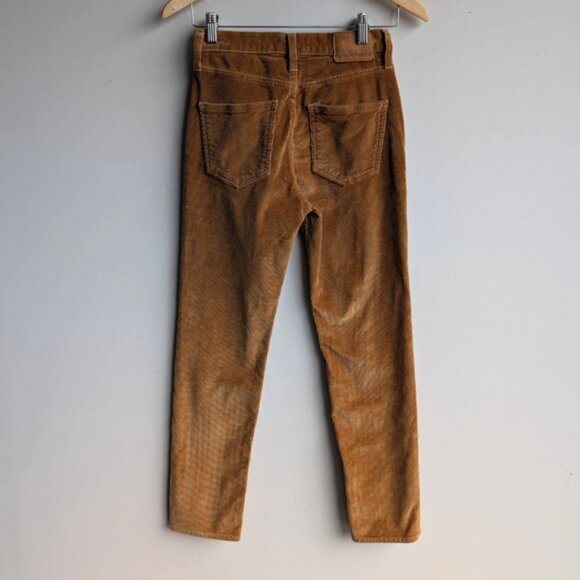 Denim Forum Corduroy Yoko High Rise Slim Pants - Brown - Picture 6 of 8